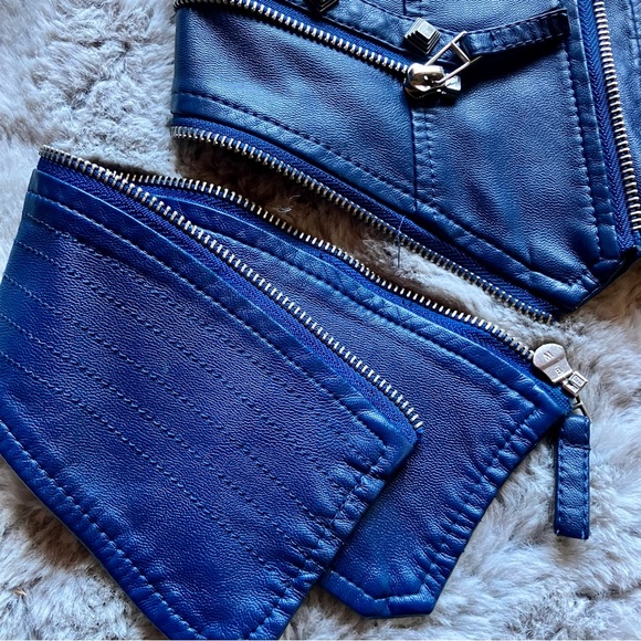 Leisurely Life Navy blue bikercore Moto jacket, spikes and zips, never worn. - Picture 13 of 15